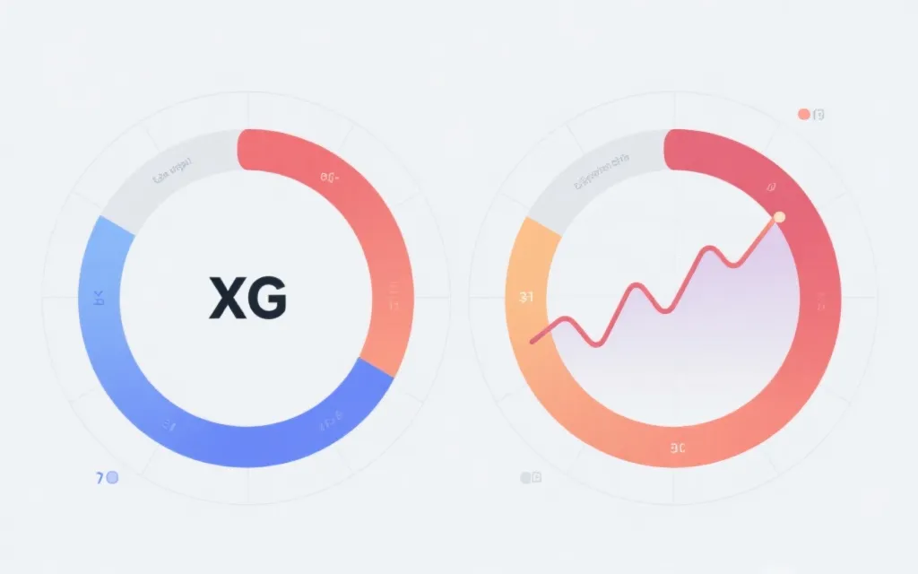 数据可视化示例:xG趋势折线与两队雷达对比,用于解释比分预测